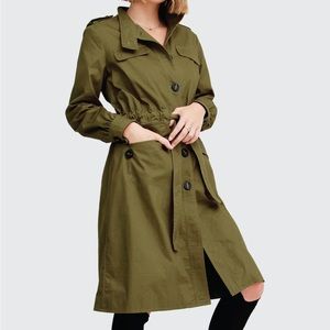 Carlisle Button Front Trench Coat - Military size M NWT